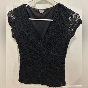 Guess black blouse, size m, elegant, with lace, good condition